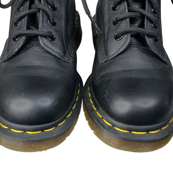 Dr. Martens Women’s Black Leather Combat Boots Size US 7 - Picture 7 of 10